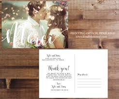 Each wedding thank you card is customizable down to its tiniest details. Merci Thank You Wedding Cards Photo Wedding Thank You Etsy Wedding Cards Wedding Postcard Wedding Thank You Cards