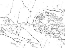 The Creation Of Adam Coloring Page Free Printable Coloring Pages Michelangelo Art Famous Art Coloring The Creation Of Adam