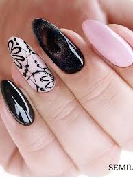 Black And Pink Cat Eye Nails Black And Pink Cat Eye Nail Design In 2020 Nail Art Designs Almond Nail Art Trendy Nail Art Designs
