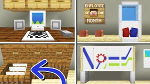 Minecraft seats made with slab bases, trapdoors on the back and sides. 10 Office Furniture Designs Ideas No Command Blocks Minecraft Map