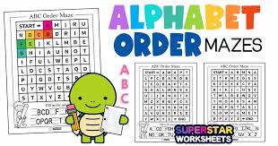 Learn to put letters in alphabetical order with this fun free activity. Abc Order Mazes Superstar Worksheets