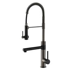 Owofan kitchen faucets low lead commercial solid brass single handle single lever pull amazon's choice for kitchen faucet. Commercial Style Pre Rinse Kitchen Faucet In Matte Black Black Stainless Steel