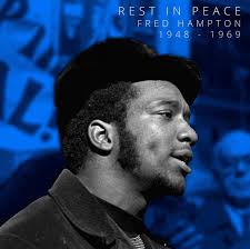 Dec 4. On this day, Fred Hampton was assassinated by the police/FBI/United  States government in his sleep while he laid next to his pregnant wife.  Fred was 21 years old. Slide 3:
