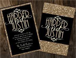 Black And Gold Wedding Invitation Black And Champagne Wedding Etsy Black Wedding Invitations Black Gold Wedding Gold Glitter Wedding