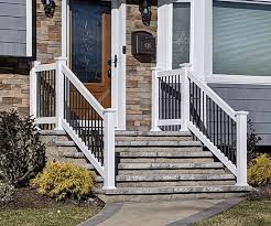 Vevor handrail outdoor stairs outdoor handrail 4ft white step handrail for porch. Outdoor Vinyl Pvc Aluminum Railings Liberty Fence Railing