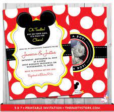 Mickey Mouse Baby Shower Invitations Unique Mickey Mouse Etsy