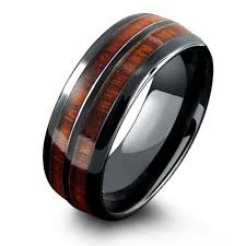Barrel Ceramic Koa Wood Ring Wooden Wedding Ring Wood Wedding Ring Mens Koa Wood Ring
