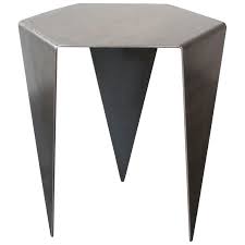 Hexagon Side Table In Raw Black Steel Minimalist Design By Mtharu Side Table Hexagon Sides Minimalist Design