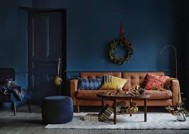 Wonderful Christmas Interiors In Dark Blue By Ikea Photos Ideas Design Ikea Living Room Best Leather Sofa Leather Sofa