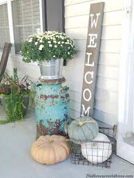 Front Porch Ideas For Fall The Honeycomb Home Fall Outdoor Decor Fall Decorations Porch Front Porch Decorating