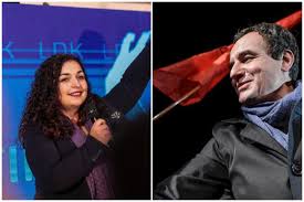 Vjosa osmani, election candidate for prime minister from the opposition party democratic league of kosovo (ldk) with her daughter during an electoral rally in pristina. Albin Kurti Dhe Vjosa Osmani Paralajmerojne Marreveshjen Ldk Vv Gazeta Projekti