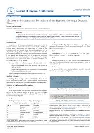 Pdf Mistakes In Mathematical Formalism Of The Stephen Hawking S Doctoral Thesis