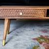 Built of a solid mid century modern coffee table composite with an alluring complete, this foot stool is one you're going to love having as a point of convergence for a considerable length of time to come. 1