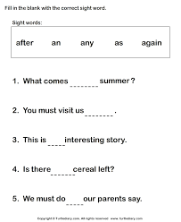 Read the short story and fill in the blanks with a vocabulary word from the word bank. Choose A Sight Word To Complete The Sentence Worksheet Turtle Diary