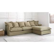 7 Seater Washed Linen Corner Sofa In White Barcelone Maisons Du Monde Sofa Esquinero Muebles Sala Muebles