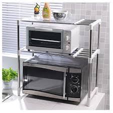 Adjustable 2 Tier Oven Microwave Stainless Steel Storage Rack 微波炉置物架不锈钢两层可伸缩式 Shopee Malaysia Kitchen Design Kitchen Small Kitchen