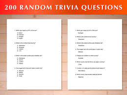So that's where these printable trivia questions are going to come in hand. 200 Random Trivia Questions Grafik Von Ascendprints Creative Fabrica