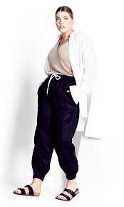 Shop Women S Plus Size Plus Size Linen Jogger Pant Black