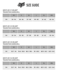 Fox Helmet Size Chart Related Keywords Suggestions Fox