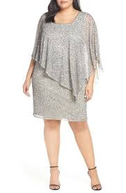 Pisarro Nights Beaded Cape Cocktail Dress Cocktail Dresses With Sleeves Plus Size Dresses Plus Size Cocktail Dresses