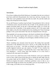 Doc Because I Could Not Stop For Death Sabina Akter Academia Edu