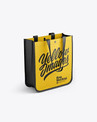 Bag Mockup Half Side View High Angle Shot In Apparel Mockups On Yellow Images Object Mockups Bag Mockup Design Mockup Free High Angle Shot
