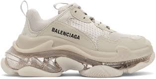 Buy balenciaga shoes and get free shipping & returns in usa. Balenciaga Beige Clear Sole Triple S Sneakers Ssense