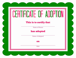 Dog Adoption Certificate Template Free Fresh Free Printable Stuffed Animal Adoptio Pet Adoption Certificate Dog Adoption Certificate Birth Certificate Template