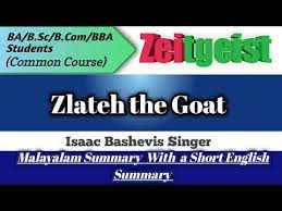 Zlateh The Goat Malayalam Summary With Short Note Zeitgeist Issac Bahevis Singer Unit 2 Youtube