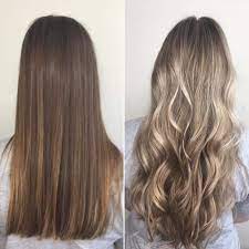 Before And After From My First Balayage Brown Hair Dye Brunette Balayage Hair Blonde Highlights On Dark Hair