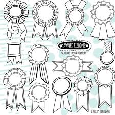 Doodle Award Ribbon Black White Lineart Digital Graphic Etsy In 2021 Award Ribbon Award Ribbons Award Template