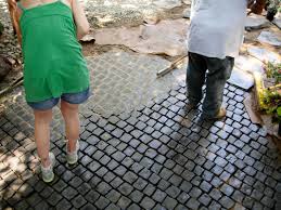 You need a cobblestone walk maker form to get the cobblestone pattern. How To Install A Cobblestone Patio On Concrete Or Bare Soil How Tos Diy