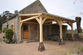 Oak Framed Car Port In Brittany Gypsysetup Oak Framed Car Port In Brittany Diy Carport Wooden Carports Portable Carport