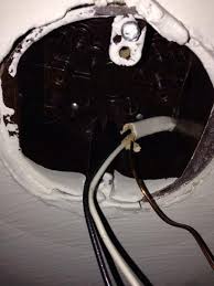 This style of electrical box is designed to be used when the electrical box cannot be conveniently take the cable that is protruding from the hole in the drywall, remove 9 inches of the outer sheath and. Removing Ceiling Electrical Box Doityourself Com Community Forums