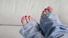 Pretty feet in soft white bedroom slippers toeslagen 2020 popular. Female Feet In White Slippers On Couch Stock Video Pond5