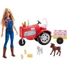 Будь в курсе с нами! Barbie Bauerin Puppe Und Traktor Spielset Barbie Mytoys