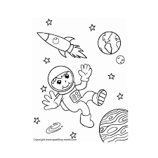 These space coloring sheets teach planet order and include two printable space posters to color, as well as 8 planet coloring pages. Astronaut In Outer Space Coloring Page Sparkling Minds