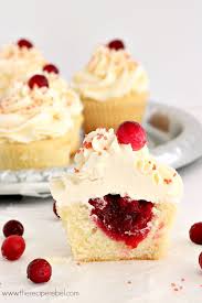 Cranberry Vanilla Cupcakes With White Chocolate Frosting Perfectly Sweet And Fluffy Vanilla Cupcakes Filled With Sweet Tart C Desserts Baking Cupcake Recipes