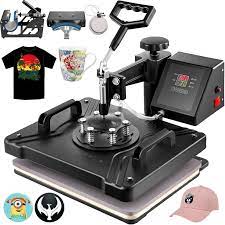 5 In 1 Heat Press Machine Transfer Sublimation T Shirt Mug Cup Plate Cap Hat For Sale Online Ebay