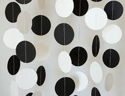 Black And White Theme Black And White Paper Garland Birthday Party Anniversary Etsy In 2020 White Party Decorations Black And White Party Decorations White Garland