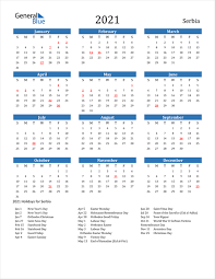 Anda juga boleh muat turun atau download kalendar 2021 ini dalam bentuk gambar di sini atau kalendar kuda 2021 yang disediakan dalam bentuk file pdf yang boleh anda muat turun daripada google drive secara percuma. 2021 Serbia Calendar With Holidays
