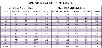 women size chart super hero jackets movies jackets