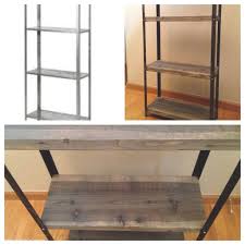 An Affordable Diy Industrial Shelving Unit Made From Ikea Hyllis Shelving Parts And Steel Wool And Vinegar Aged Wo Bookshelves Diy Ikea Diy Industrial Shelving