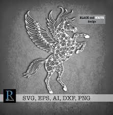 Download Zentangle Pegasus Svg Mandala Horse Svg Etsy Zentangle Horse Clip Art Diy Prints