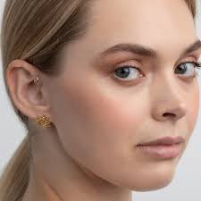 Pendientes Lotus Stud, Pendientes Gold Vermeil, Pendientes Minimalistas,  Joyería hecha a mano para ella, Pendientes mujer, Pendientes de Plata de  Ley 925