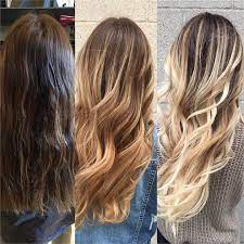 Two Sessions Of Balayage For A One Of A Kind Color Design Lightening Dark Hair Silver Blonde Hair Balayage Hair Blonde