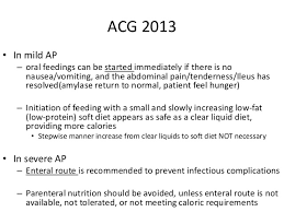 Nutrition In Acute Pancreatitis According To Espen Guidelines 2002 A