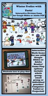 Maybe you would like to learn more about one of these? Winter Frolics With Facts Division Is An Interactive Self Correcting Winter Themed Math Ga Winter Themed Math Winter Themed Math Games Interactive Math Games
