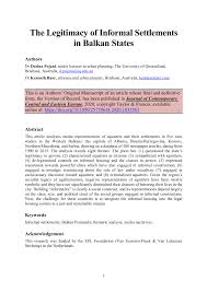 This cover letter is short but is long enough for the candidate to include some concrete achievements and explain why they're passionate about their job. Pdf The Legitimacy Of Informal Settlements In Balkan States