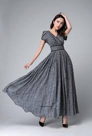 Retro Empire Waist Maxi Dress Linen Dress Bridesmaid Dress Etsy Romantic Dress Empire Waist Dress Maxi Bridesmaid Dresses